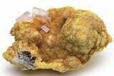 Vibrant Orpiment with Tabular Barite Crystals - Peru #231538-1